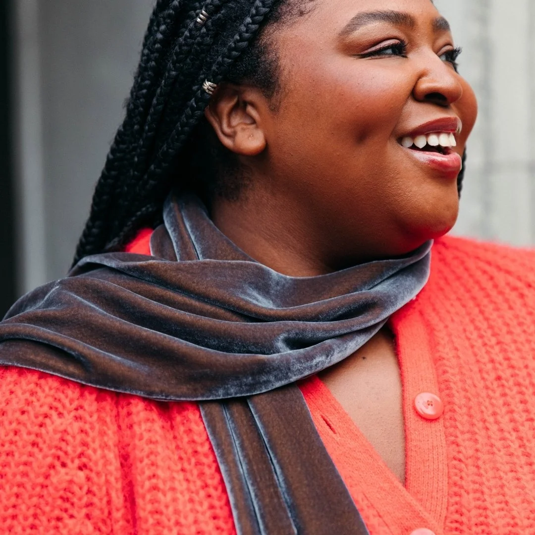 Iridescent Gray Plush Velvet Scarf | Men and Women | Pine